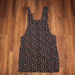 NWOT Corduroy Overall Floral Dress (M)